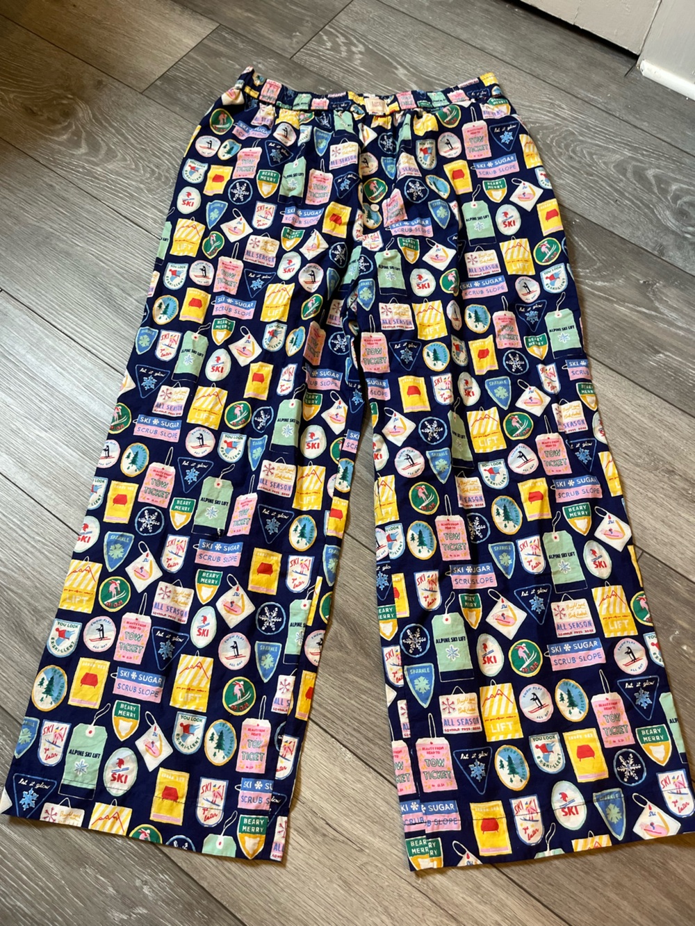 NWT Anthropologie Lyrebird "The Wren" Cotton Boxer Pj Emily Taylor Lift Ski M - Picture 3 of 12